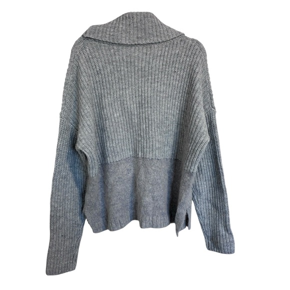 Wool Alpaca Blend Cowl Neck Gray Sweater - XL - Picture 6 of 8